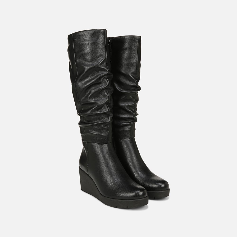 Knee high discount wedge heel boots