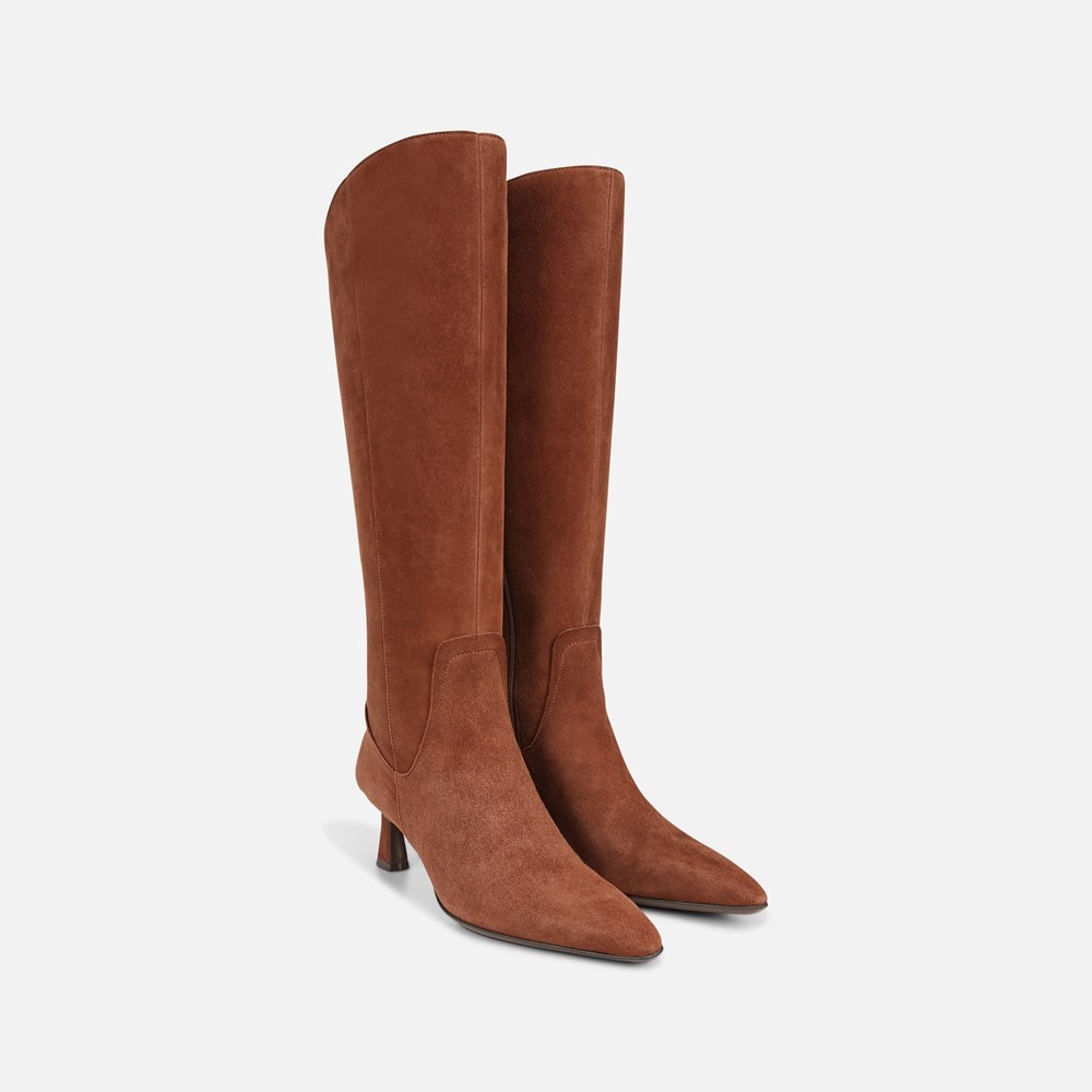 Brown calf high on sale boots