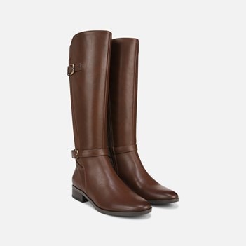 Brown knee high boots cheap sale