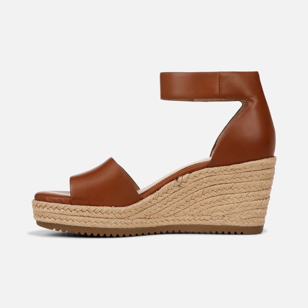 Brown shop leather wedge